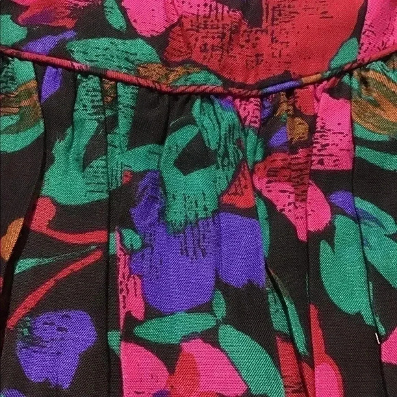 Picture Me A-Line Dress Floral Lace Trim Balloon Sleeve Vintage Teen Sz 8/3 - Picture 6 of 8